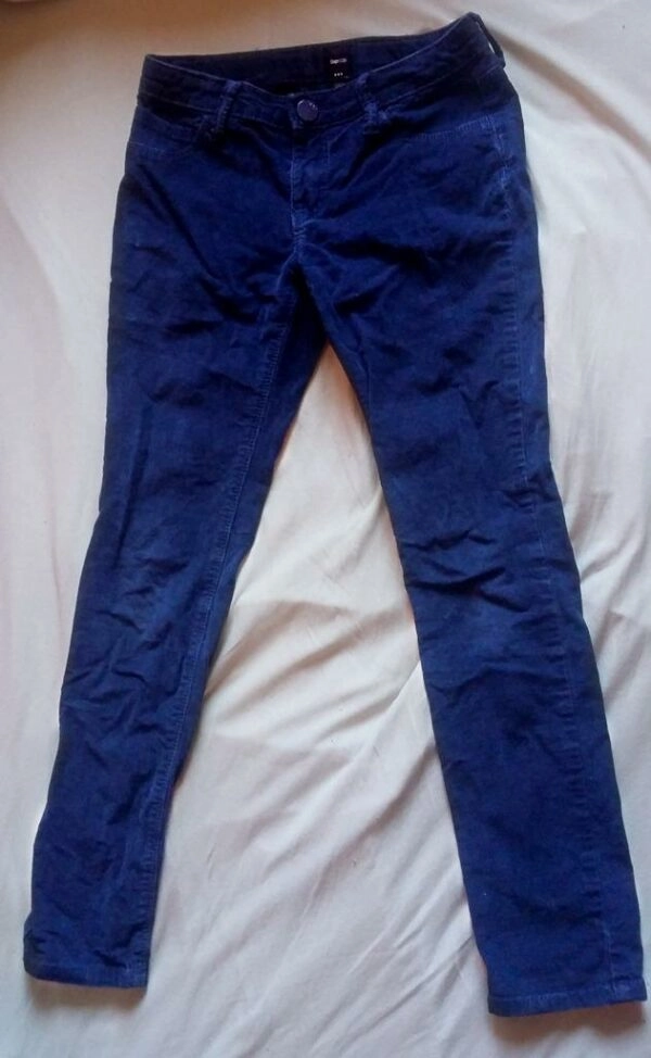 Pantalon velour bleu marine